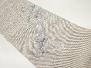 絽綴れ曲線に万寿菊模様織出し名古屋帯